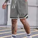 VOGSTART Mens Waffle Sweat Shorts Basketball Athletic Casual Midweight 8'' Inseam Shorts with Pockets (S-XXL) (Gray, M)