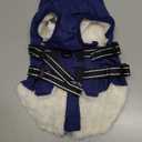 Mklhgty Small Dog Coat with Harness Built-in, Waterproof Reflective Fleece Lined - Warm Windproof Winter Jacket with Back Zipper, Cold Weather Snow Dog Coats - Blue - XS