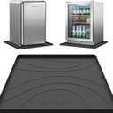 Mini Fridge Silicone Mat,19.7"x19.7"x0.5" Under Refrigerator Mat, Mini Fridge Drip Pan Prevent Water Leakage, Floor Damage, Protect Mat for Small Fridge, Refrigerator, Freezer-Black