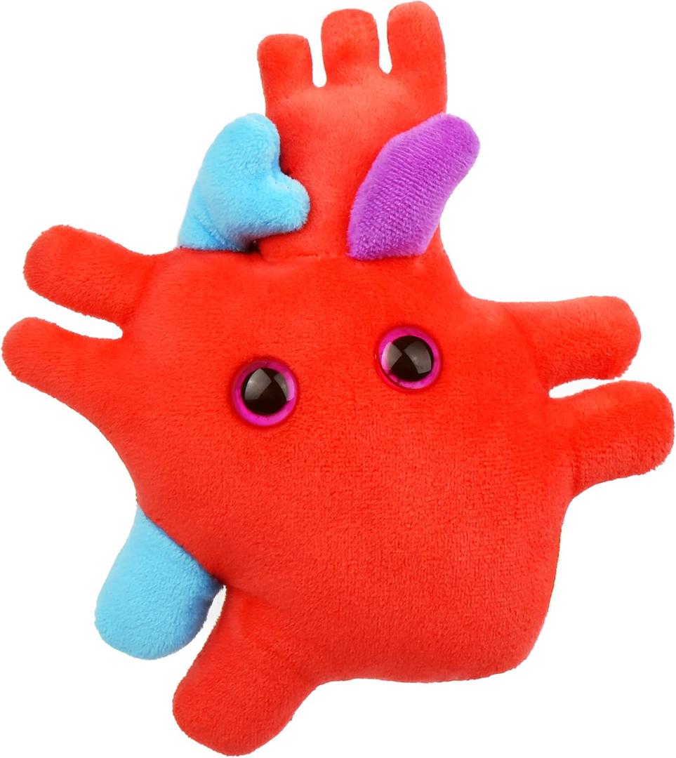 GIANT MICROBES Heart Plush, Biology Stuffed Animal, Organ Transplant Gifts, Anatomical Heart, Cardiac Nurse Gift, Cardiology Gift, Surgery Recovery Gifts, Anatomy Plush, Medium