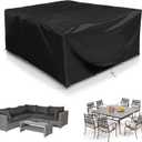 Patio Furniture Covers, Outdoor Furniture Covers Waterproof, Patio Table Cover Windproof, Outdoor Sofa Sectional Cover General Purpose, 79"x79"x30" Black