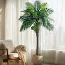 Bailikang Artificial Phoenix Palm Tree 8.2ft Tall - Fake Large Tropical Tree with Adjustable Leaves, Realistic Faux Sago Palm for Indoor Outdoor Decor, Patio, Poolside, Yard, Living Room, Office