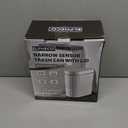 ELPHECO Bathroom Trash Can with Lid 2 Gallon Small Sensor Garbage Can, 9 Liter Slim Smart Trash Bin, Waterproof Automatic Wastebasket, Narrow Plastic Garbage Bin for Bathroom, Black and White