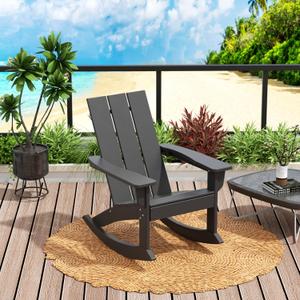 WO Home Furniture Patio Rocking Chair Modern Outdoor HDPE UV Weather Resistant (Grey) WO Home Furniture Patio Rocking Chair Modern Outdoor HDPE UV Weather Resistant (Grey)
