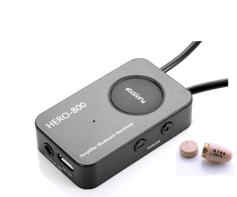 Loud Sound 45-100dB 35 inch Amplifier Bluetooth Neckloop Aids T-coil with CIC Spy Earpiece