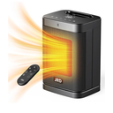 JRD 10inch PTC Space Heater with 80°Oscillation, Thermostat, 12h Timer, Fast Heat, Eco Mode, Remote, 1500W Small Quiet Safe Room Electric Heater, Portable Desk Heat for Office Bedroom