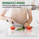 Seelenruhe 4 Pack Tempered Glass Cutting Boards for Kitchen Counter, Clear Cutting Boards for Countertop, Non-Slip, Heat-Resistant, Easy to Clean, 16x12 & 8x12 4PCS