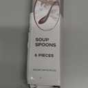 Soup Spoons Set of 6, Asian Ceramic Soup Spoons 5.3" Ramen Spoons Proper for Corelle Pho Miso Wonton Ramen Dumpling Macaron Dishwasher & Oven Safe, Black