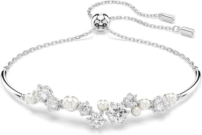 Swarovski Constella Collection, M, Crystals, rhodium-plated, crystal pearl, cubic zirconia, Crystal