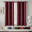 MIULEE Burgundy Red Blackout Curtains for Bedroom Living Room 63 Inches Long 2 Panels, Thermal Insulated Room Darkening Drapes Grommet Noise Reducing Light Blocking Window Treatments 40x63 Inch
