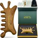 AVALEBETI 6 in 1 Gua Sha Tool for Face & Body, Sandalwood Scalp Massager, Lymphatic Drainage Tools, Head Wooden Massage Comb for Stress Relief, Home Office Self Care Gifts for Women