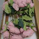 Ling's Moment Ranunculus Artificial Flower, Faux Silk Mini Ranunculus Flowers for DIY Bouquet, Bulk Fake Wedding Filler Flowers for Centerpieces Arrangements Bridal Shower Decorations, Dusty Rose, 18 Pack