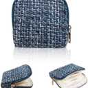 Stratalife Travel Jewelry Case - Portable Jewelry Pouches for Bracelets Necklace Rings, Healing Crystal Storage Bag Earring Organizer with Zipper Gift for Women, Navy Blue