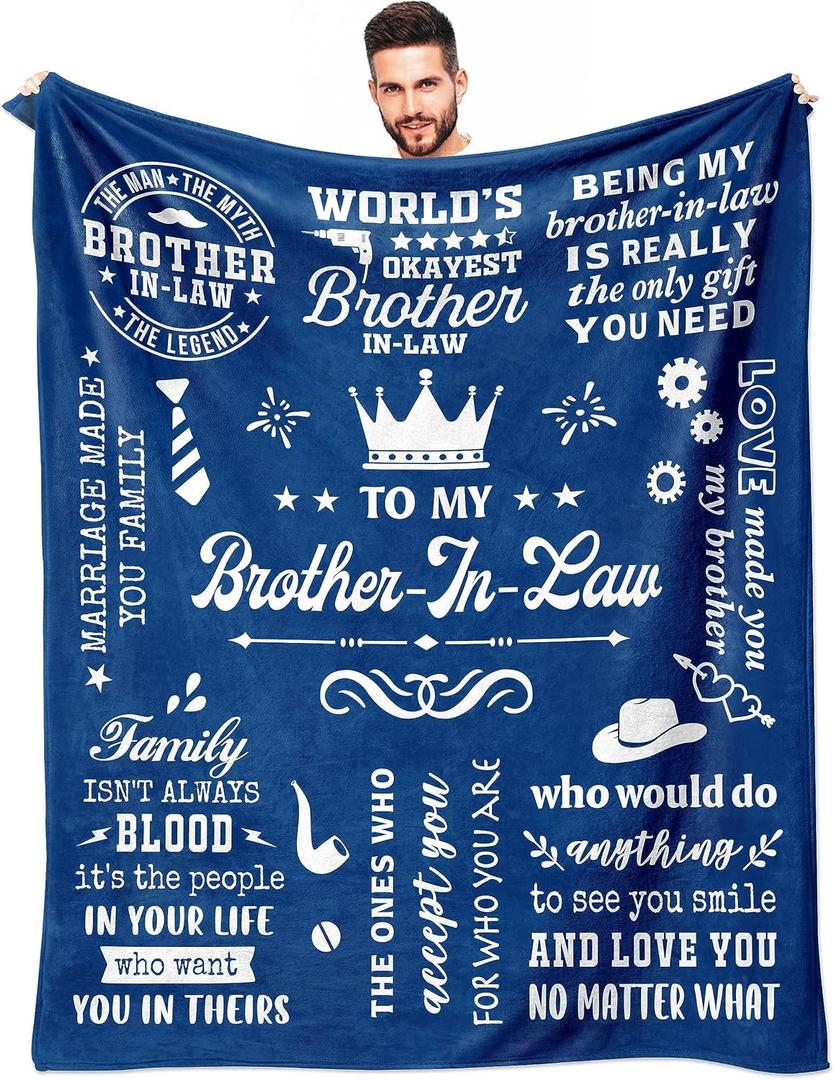 Brother in Law Gifts, Gifts for Brother-in-Law Throw Blanket 60"x50", Best Brother in Law's Birthday Gift Ideas, Brother in Law's Gift from Sister in Law