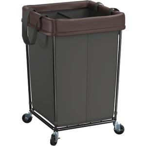 160L Laundry Hamper with Wheels, 2 Section Large Rolling Laundry Basket Bag with Wheels, Clothes Hamper Cart for Laundry, Bedroom, Bathroom and Dorm