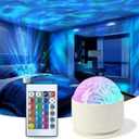 2 in 1 Northern Lights Projector, 16 Color Aurora Night Light Projector,Remote Galaxy Light Projector,USB Recharge Ocean Wave Projector for Playroom Birthday Kids Teen Gift (Aurora & Wave)