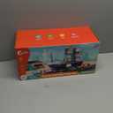 CUTE STONE Cargo Ship Toy & Gantry Crane, Toy Boat and Crane Playset with Sounds & Lights, Transport Containers, Push and Go Vehicle Cars, Kids Play Boats for Boys Girls