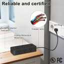 Power Strips with Surge Protection, Extension Cord with Multiple Outlets (9 AC +4 USB), 1250W/10A, Black Power Strip USB for Home Dorm Travel Office