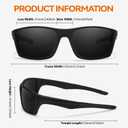 IGnaef Polarized Dark Black Sunglasses for Men Women Sport Wrap Around Style Lightweight UV Protection IF1082