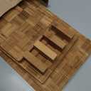 Bamboo Cutting Boards for Kitchen,Chopping Boards Set with Juice Groove,End Grain Bamboo Butcher Block,Serving Board with Holder(3 Pcs)