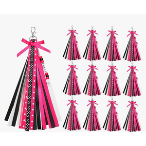 Nosiny 10 Pcs Cheer Keychains Cheerleader Gifts for Team Personalized Keychain Kit Cheer Bag Tags for Women