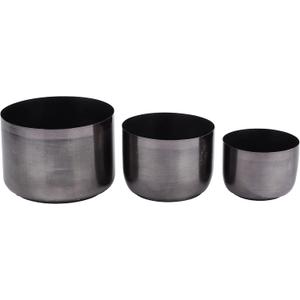 CosmoLiving by Cosmopolitan Metal Planter, Set of 3 9', 7', 6'H, Black, Large