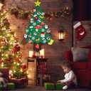 3.2Ft DIY Felt Christmas Tree Set for Kids Toddlers, 38 Hanging Ornaments Felt Christmas Tree Wall Craft Kits for Xmas Party Office Decoration, New Year Door Wall Decorations-1 (Triangle Model)