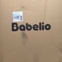 Babelio Baby Gate for Stairs & Doorways, 26-43" W 28" H No Bottom Bar| Easy Installation| One-Handed Operation| Auto-Close| Hardware Mount (Drill Needed) Safety Dog/Pet Gate (Brown Wood Pattern)