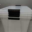 IRIS USA 54 Qt Stackable Plastic Storage Bins with Lids, 6 Pack - BPA-Free, Made in USA - See-Through Organizing Solution, Latches, Durable Nestable Containers, Secure Pull Handle - Clear