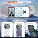 for iPhone 17 Pro Case with Magnetic Invisible Stand [Compatible with MagSafe] Military Drop Protection Shockproof Slim Translucent Skin-Touch Case Cover Black