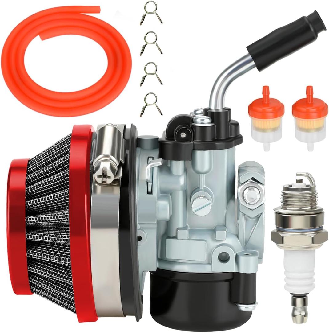 YOXUFA 2 Stroke Carburetor for 49cc 50cc 66cc 80cc 100cc Motorized Moto Bike Bicycle Gas Motor Scooter Moped Parts