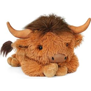 Weighted Highland Cow Stuffed Animals, 4.2 Lbs Weighted Highland Cow Plush for Kids & Adults, 21.6 Inch Large Cattle Pillow Toy Gift for Christmas Birthday Gift (Brown)