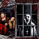 6 x 2Pcs Halloween Window Decorations,Scary Halloween Decorations Curtain Fabric Window Door Cover Horror Decor for Halloween Party Indoor and Outdoor (Witch)