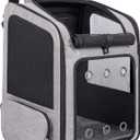 Extra Large Pet Carrier Backpack Cats Under 30 Lbs, for Dogs Puppies Rabbits Other Animals Under 25 Lbs, Ventilated Design, Great for Travel/Hiking/Outdoor Use (Grey)