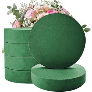 6 Pcs Round Floral Foam Blocks, Plant Flower Foam, Large Dry and Wet Green Flower Foam for Artificial and Fresh Flower Arrangement, Florist Foam for DIY Crafts, Wedding, Party, Home Decor(7.87 Inch)