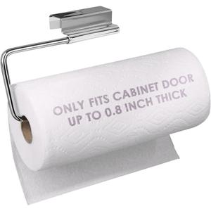 Over Cabinet Door Paper Towel Holder for Kitchen Bathroom, Stainless Steel 12 Inch Paper Towel Holder Cabinet Door
