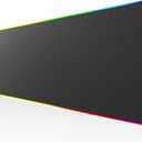 KTRIO RGB Large Gaming Mouse Pad Desk Mat, Superior Micro-Weave Cloth, Non-Slip Rubber Base, Stitched Edges, Water-Resistant, for Gamer, Office & Home, 35.4 x 15.7 in, 31.5l X 15.7w Inches