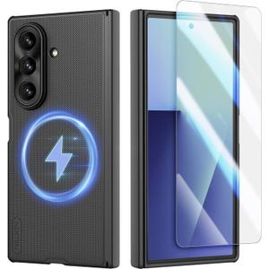 Nillkin for Samsung Galaxy Z Fold 7 Magnetic Case with Separate Screen Protector, [Compatible with MagSafe][Hinge Protection] Frosted Texture Slim Fit Protective Phone Case for Galaxy Z Fold 7 Black