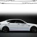 Leasinder 2Pcs 137.7'' Universal Stripe Graphics Car Auto Body Side Sticker Stripes Racing Sports Self-Adhesive Side Strip Decal Decoration Accessories for Truck SUV Off-Road Vehicles (Line Black)