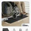 VEVOR 1.6" Rise Cuttable Threshold Ramp for Doorways, 35.4" Wide Natural Rubber Wheelchair Ramp, Non-Slip Solid Rubber Ramp with Double-Sided Tape for Doorways,Driveways,Bathroom,Smooth Tile