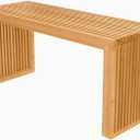 APRTAT Bamboo Dining Bench 35 Inch Indoor Wooden Shoe Benches for Entryway | Entryway Shoe Rack Bench.,Solid Bamboo Benches,for Living Room, Hallway, Bedroom, Bathroom,Easy Assemble,Slatted Design,