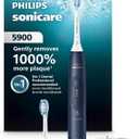 Philips Sonicare 5900 Series Electric Toothbrush, Pressure Sensor, 6 Brushing Settings, SmarTimer, BrushPacer, 21-Day Runtime, Gentle Professional-Clean Feel, for Sensitive Gums, Navy, HX7133/02 (Deep Navy Blue)