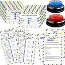 Graduation Party Friendly Feud Game with 2 Answer Buzzers, Team Building Feud Cards for Graduation Game Night Fun Trivia Quiz for Students Teachers Groups