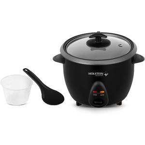 Holstein Housewares 16-Cup Cooked (8-Cup Uncooked) Rice Cooker, Black – One-Touch Operation with Cook & Keep Warm Functions, Perfect for Rice, Quinoa, Oatmeal, Stews & Grains