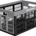CleverMade Collapsible Utility Crate For Storage, 45L 1 Pack, Stone