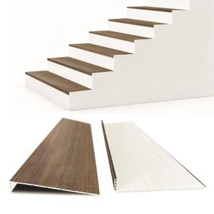 Non Slip Stair Treads,4Pcs 36in Stair Treads Cover for Stair Remodel,Walnut | Wood Plastic Composite,Waterproof,Scratch and Scuff Resistant,with 2 inch Square Nose Profile Bullnose