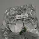 24 Christmas Glitter Artificial Poinsettia Flowers Xmas Poinsettia Artificial Wedding Flowers Decorations Xmas Tree Ornaments with Clips for Party Favors, 6 Inch, 4 Inch, 3 Inch (Silver)