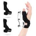 Thumb Spica Splint Brace - Trigger Finger Splint Wrist Support for CMC, De Quervains Tendonitis, Pain Relief, Arthritis, Tendonitis, Thumb Stabilizer Adjustable Fit Right or Left Hand, Black