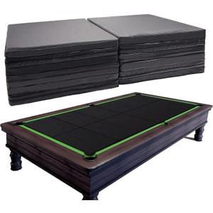 Pool Table Insert Mat for Pool Table Protection Billiard Table to Dining Table Foldable Removable Foam Mat with Zipper, Black