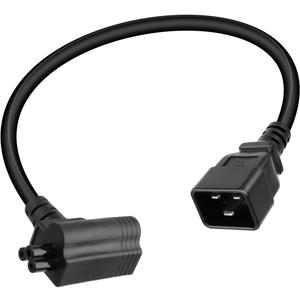 GELRHONR 1FT C20 to C5 and Nema 5-15R Piggyback Power Cable, 3 Prong C20 Plug to Female C5 & 5-15R Power Cable Splitter for Servers, Desktop Computers, Monitors and More (C20 to C5+5-15R, 1FT)